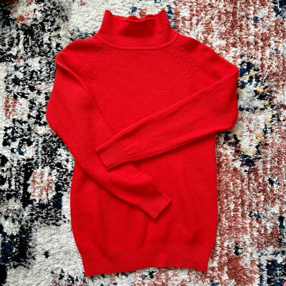 Vintage Haskell Vibrant Red Mock Neck Wool Sweater